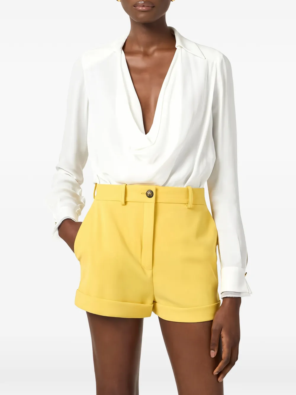 Elisabetta Franchi Viscose georgette body Wit