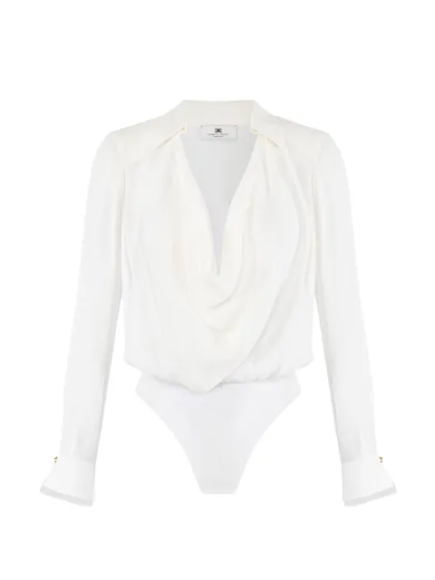 Elisabetta Franchi langærmet bodysuit med draperet krave