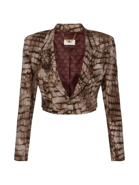 Elisabetta Franchi alligator-print cropped jacket