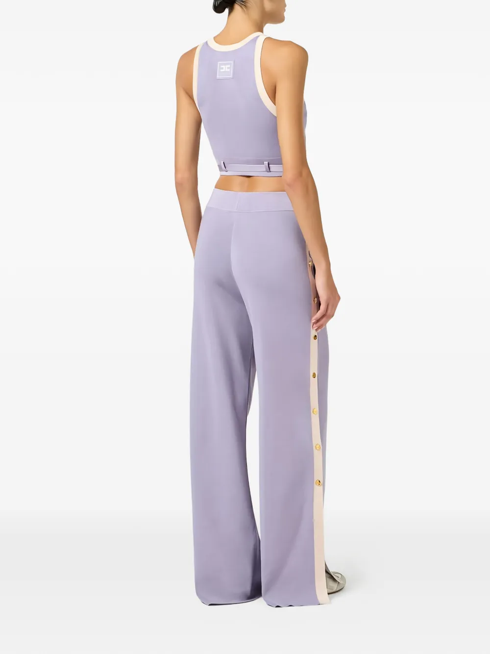  Elisabetta Franchi Racerback Zip Knit Top - Purple 