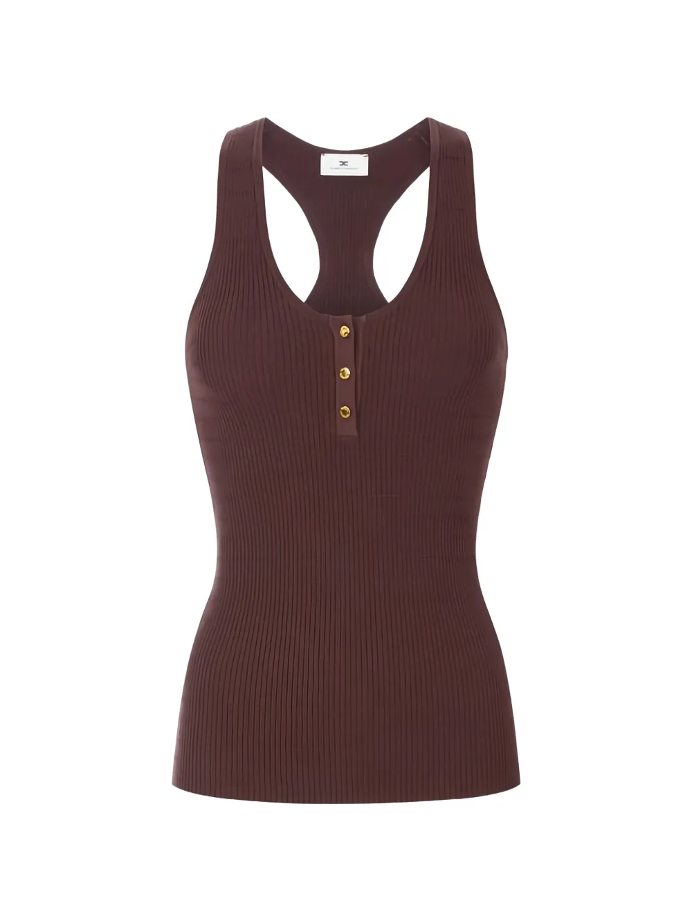 Elisabetta Franchi buttoned knit top - Marrone