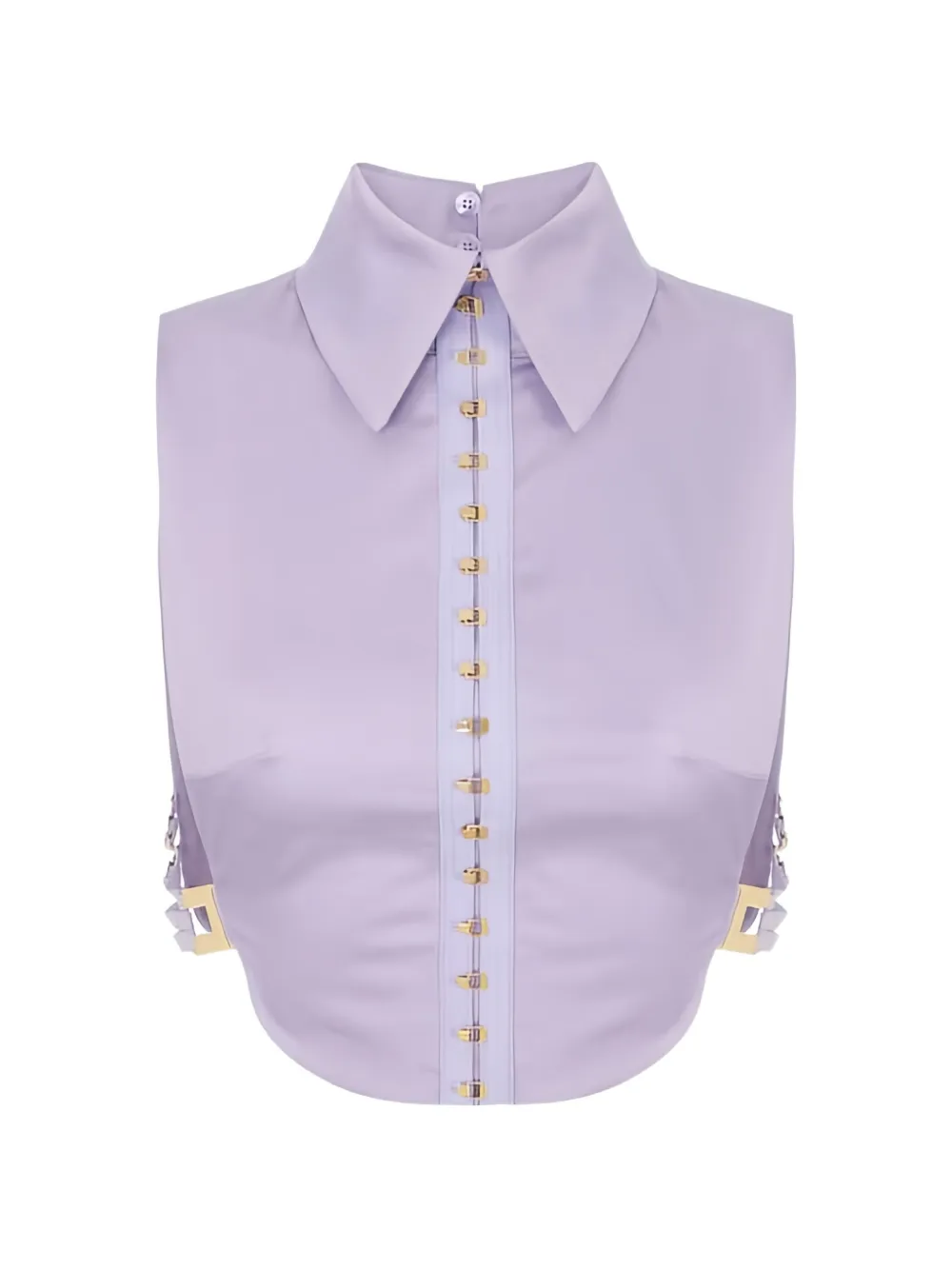 Elisabetta Franchi shirt-collar cotton bib - Viola