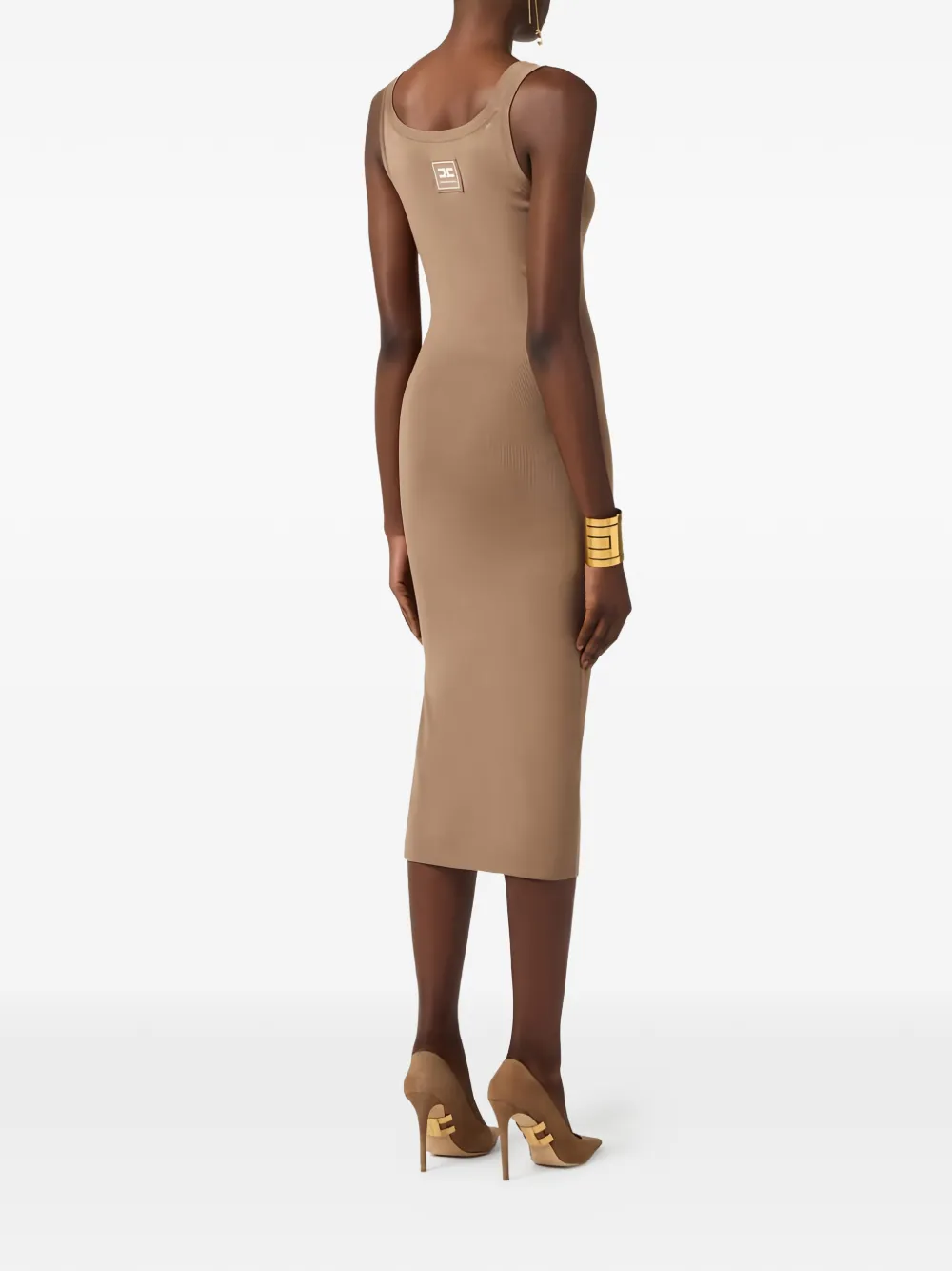 Elisabetta Franchi Gebreide jurk Beige