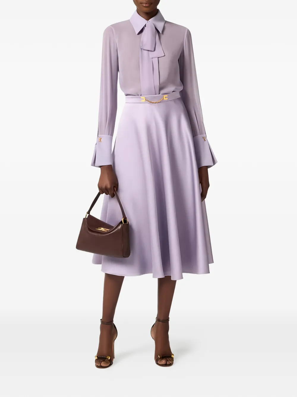 Elisabetta Franchi cufflink blouse - Paars