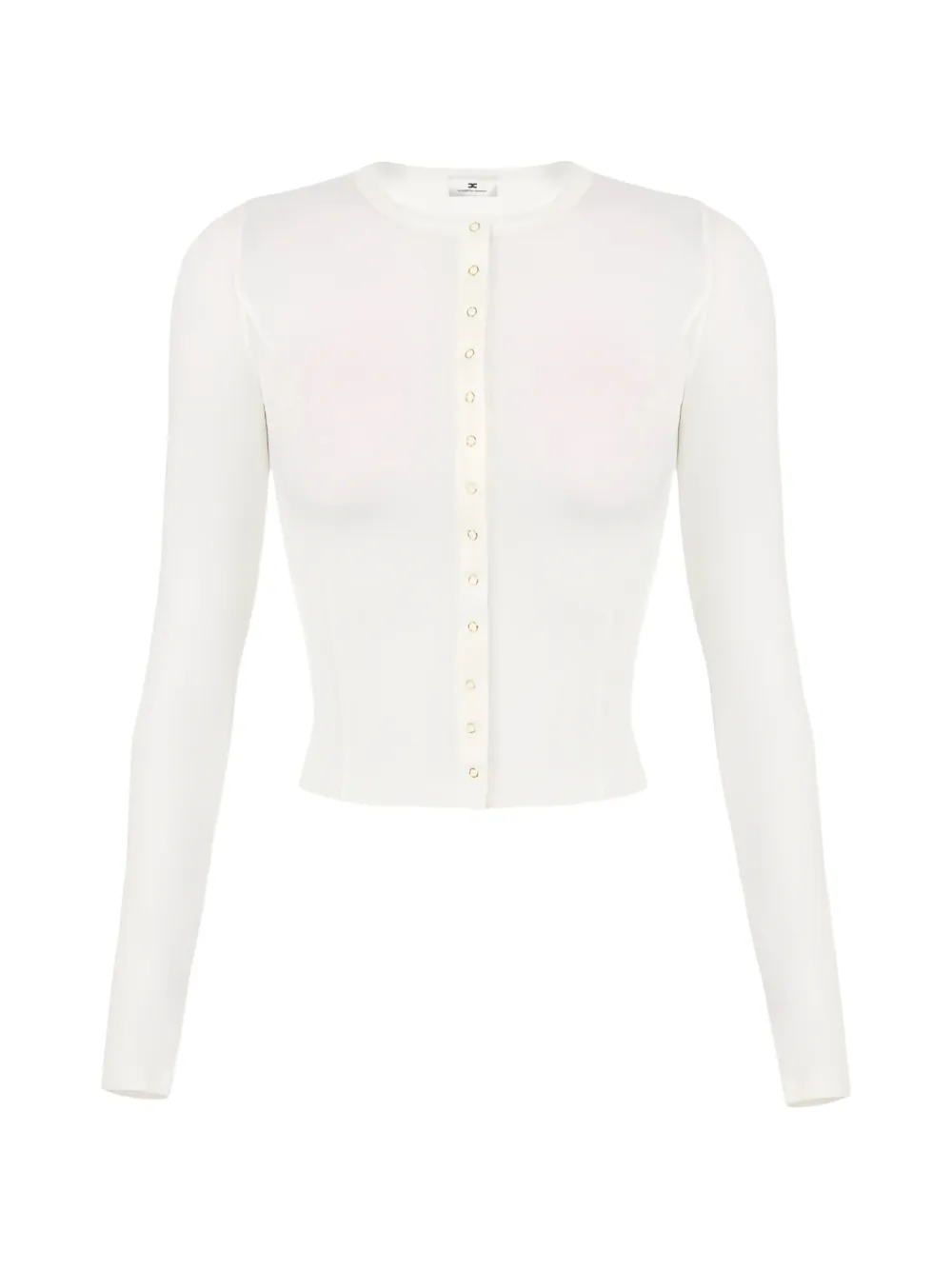 Elisabetta Franchi button embroidered-logo cardigan - Bianco