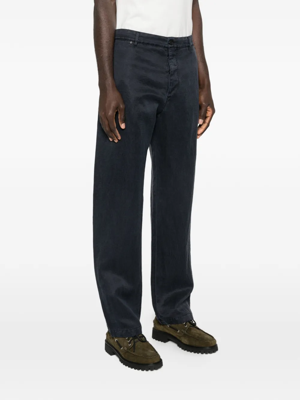 Massimo Osti Studio Belt-loop Buttoned Trousers - Blue 