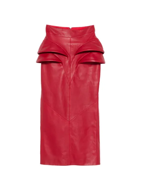 MITILIANE COUTURE Maxirock aus Leder mit Seitendetail