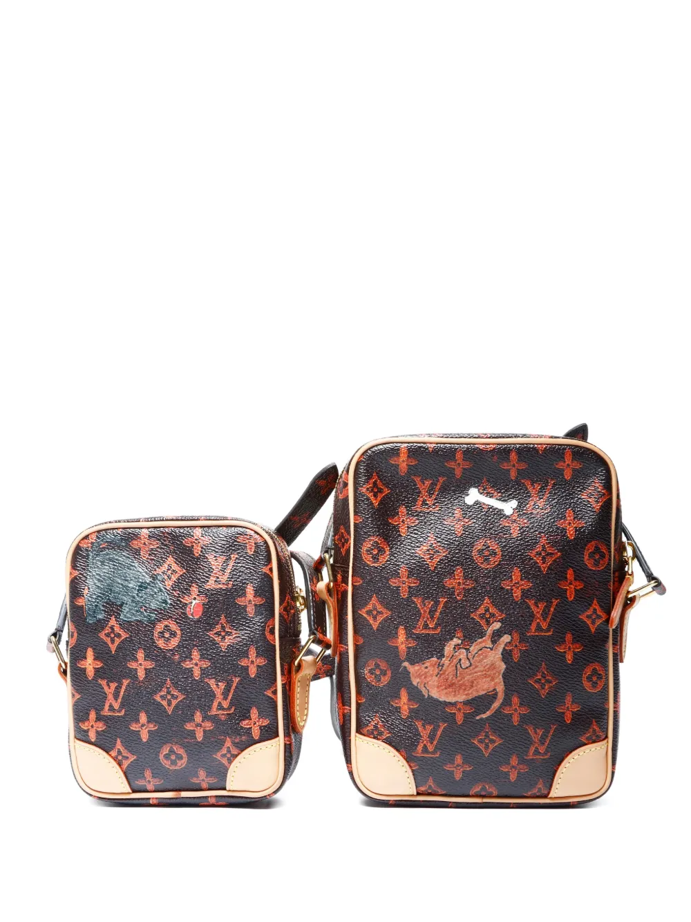 Louis Vuitton Pre-Owned x Grace Coddington 2018 Paname Catogram Monogram cross body bag - Marrone