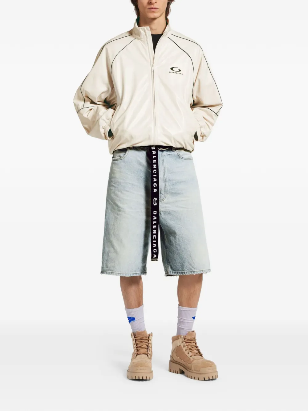 Balenciaga Shorts met ceintuur Blauw