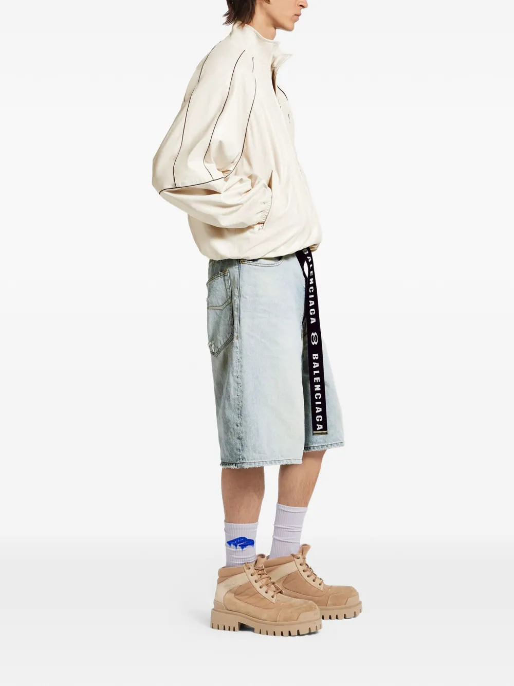 Balenciaga Shorts met ceintuur Blauw