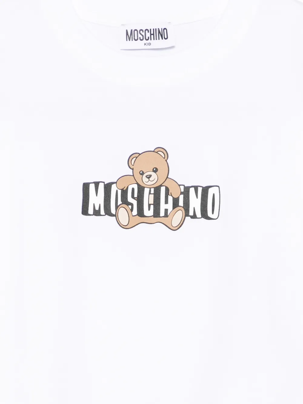 Moschino Kids T-shirt met beerdetail Wit