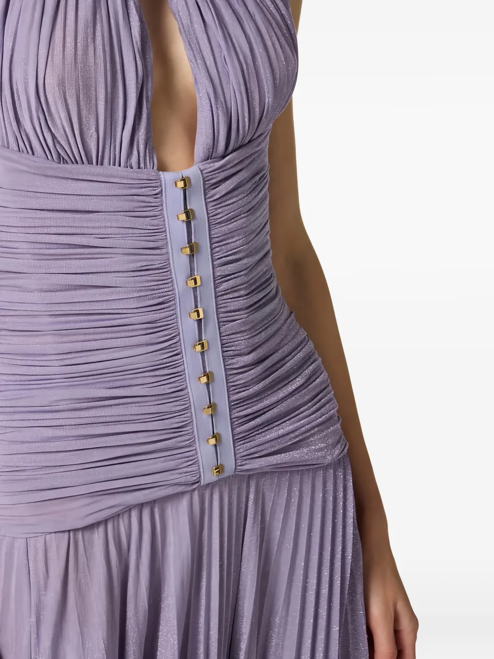 Halterneck Pleated Maxi Dress