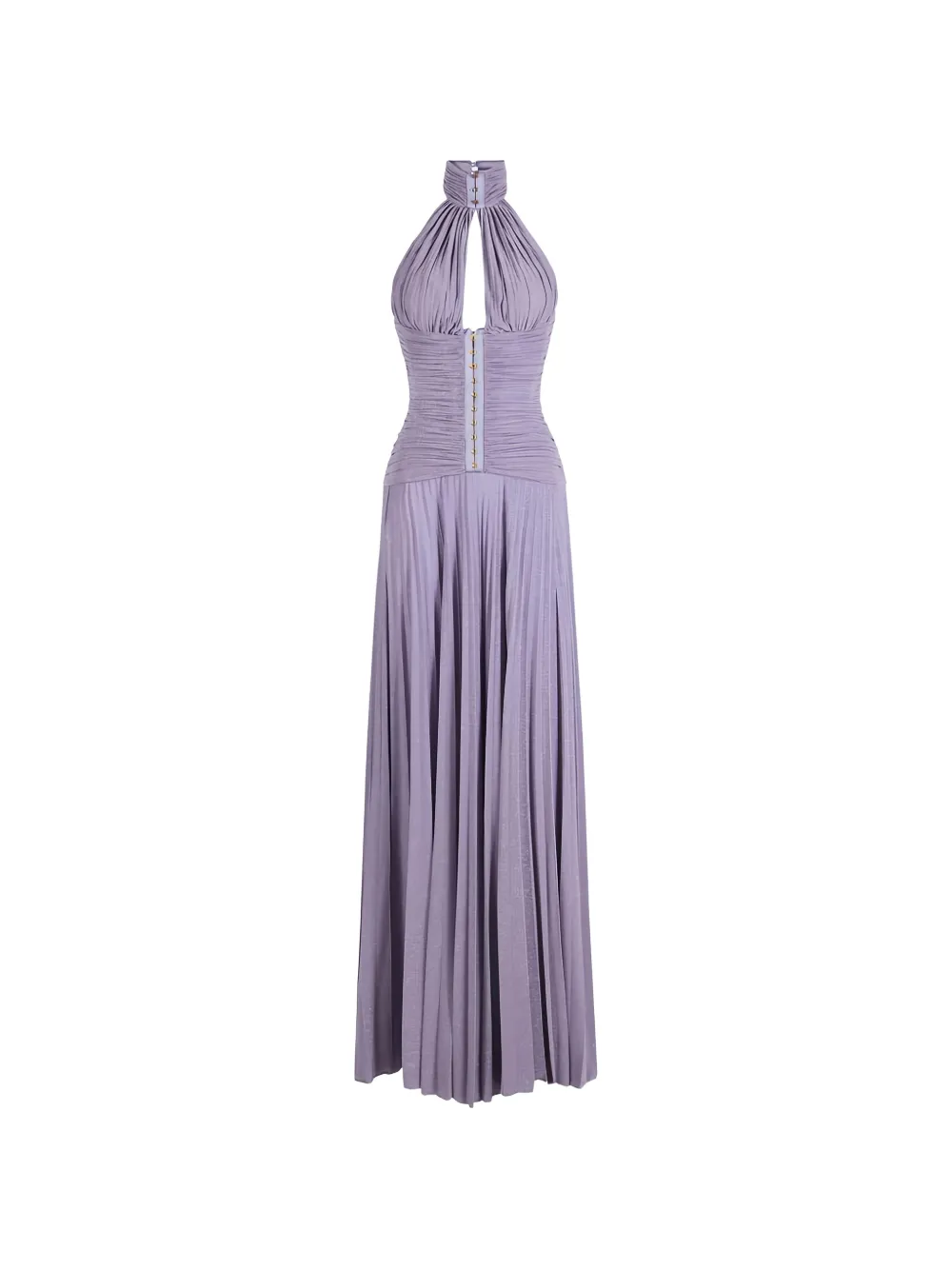 Elisabetta Franchi halterneck pleated maxi dress - Viola