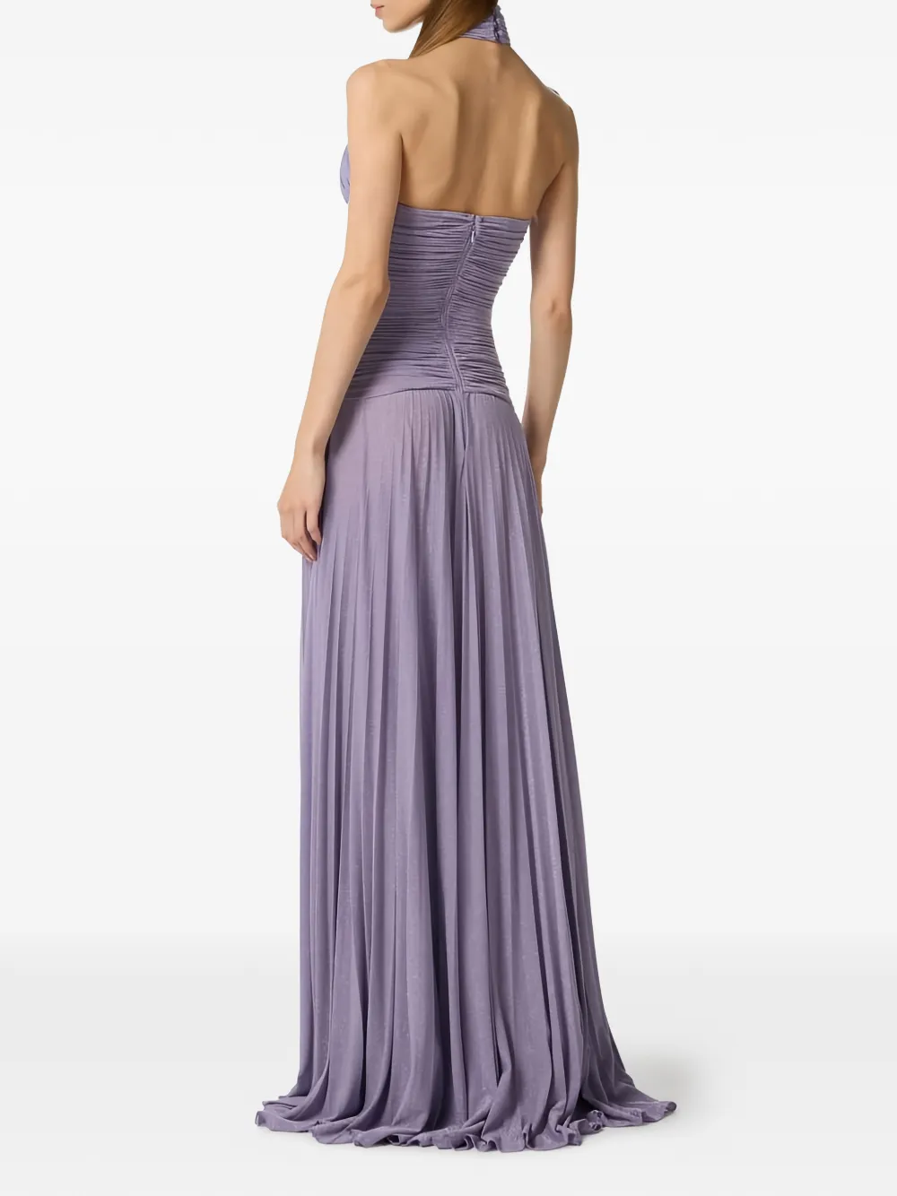 Halterneck Pleated Maxi Dress
