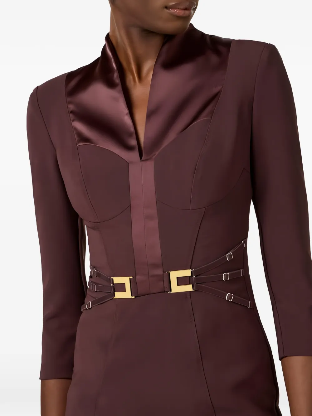 Elisabetta Franchi Mini-jurk met gesp-detail Bruin