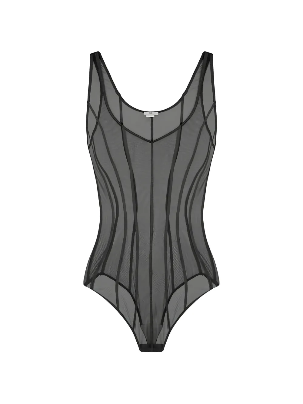 Elisabetta Franchi micro-mesh tulle bodysuit - Nero