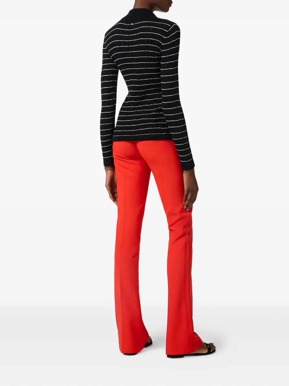 Elisabetta Franchi Raw-edge Stitching Trousers - Red 