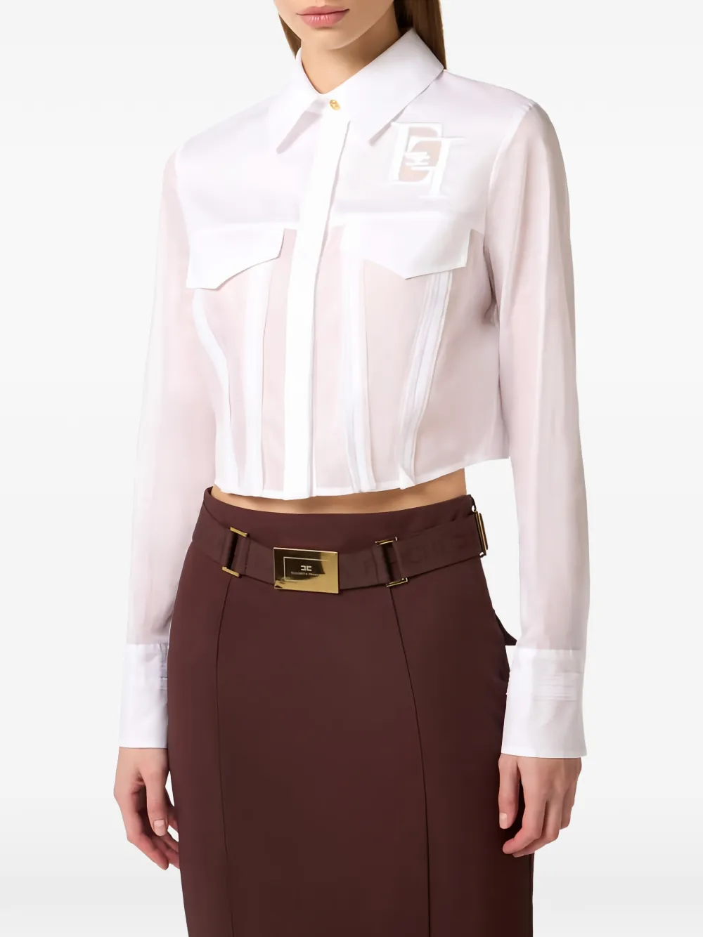 Elisabetta Franchi Shirt met borduurwerk Wit