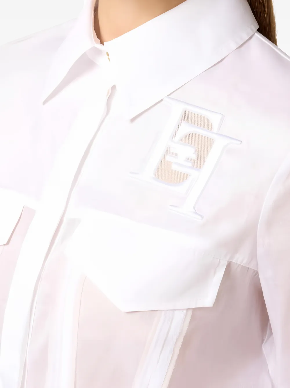 Elisabetta Franchi Shirt met borduurwerk Wit