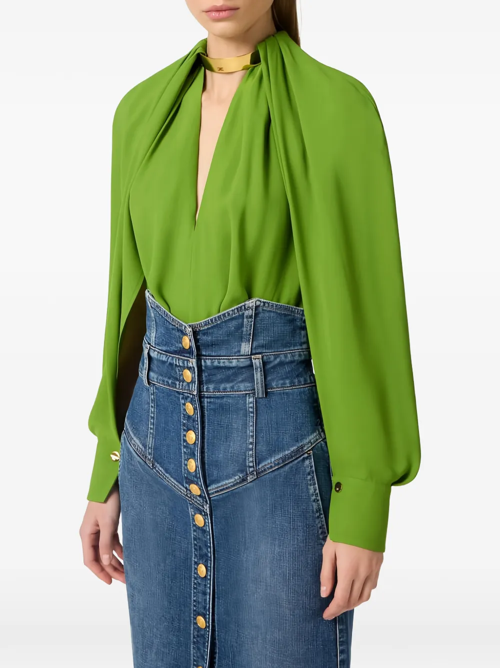 Cape-Sleeves Blouse