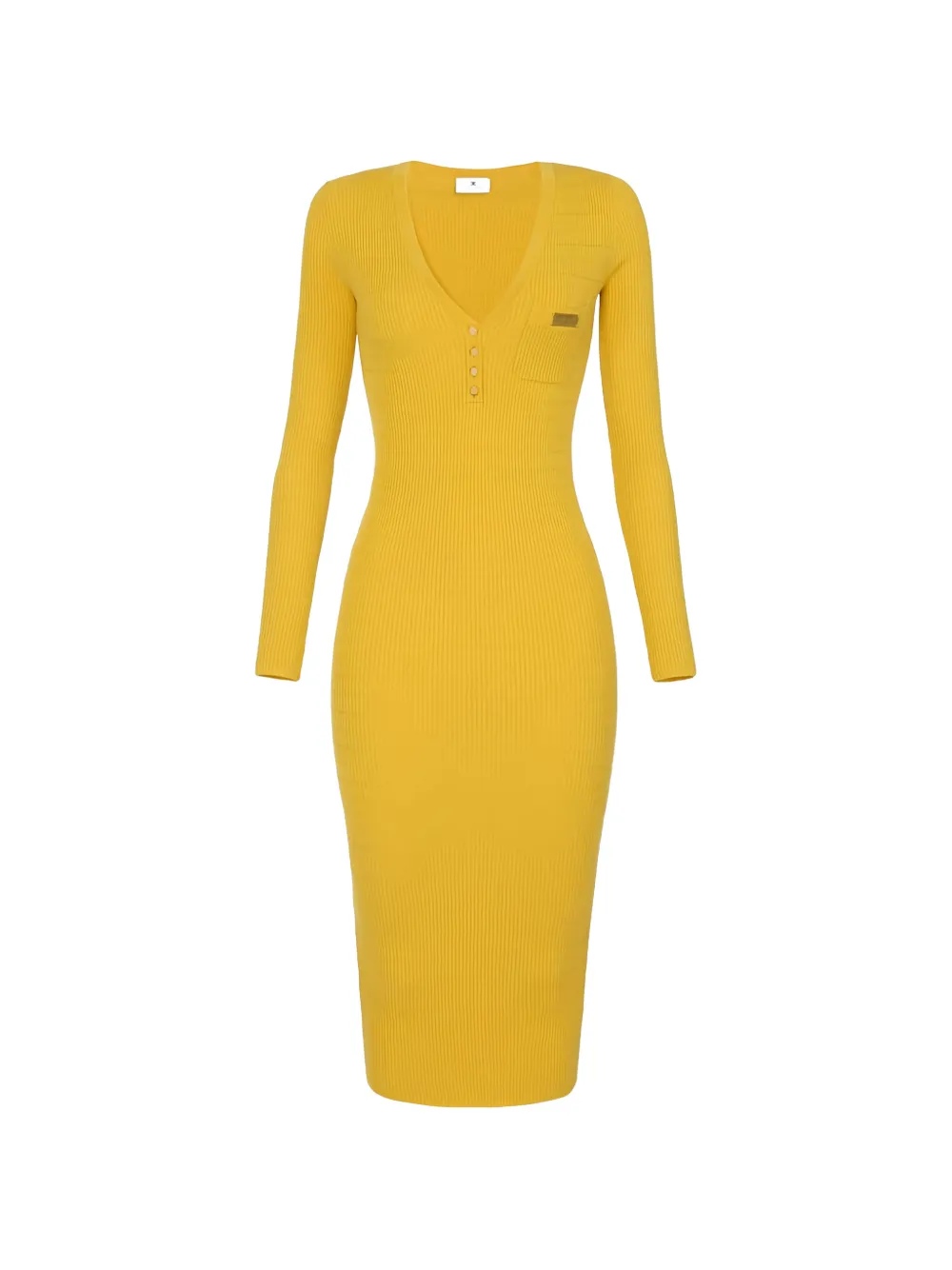 Elisabetta Franchi V-neck rmidi dress - Yellow