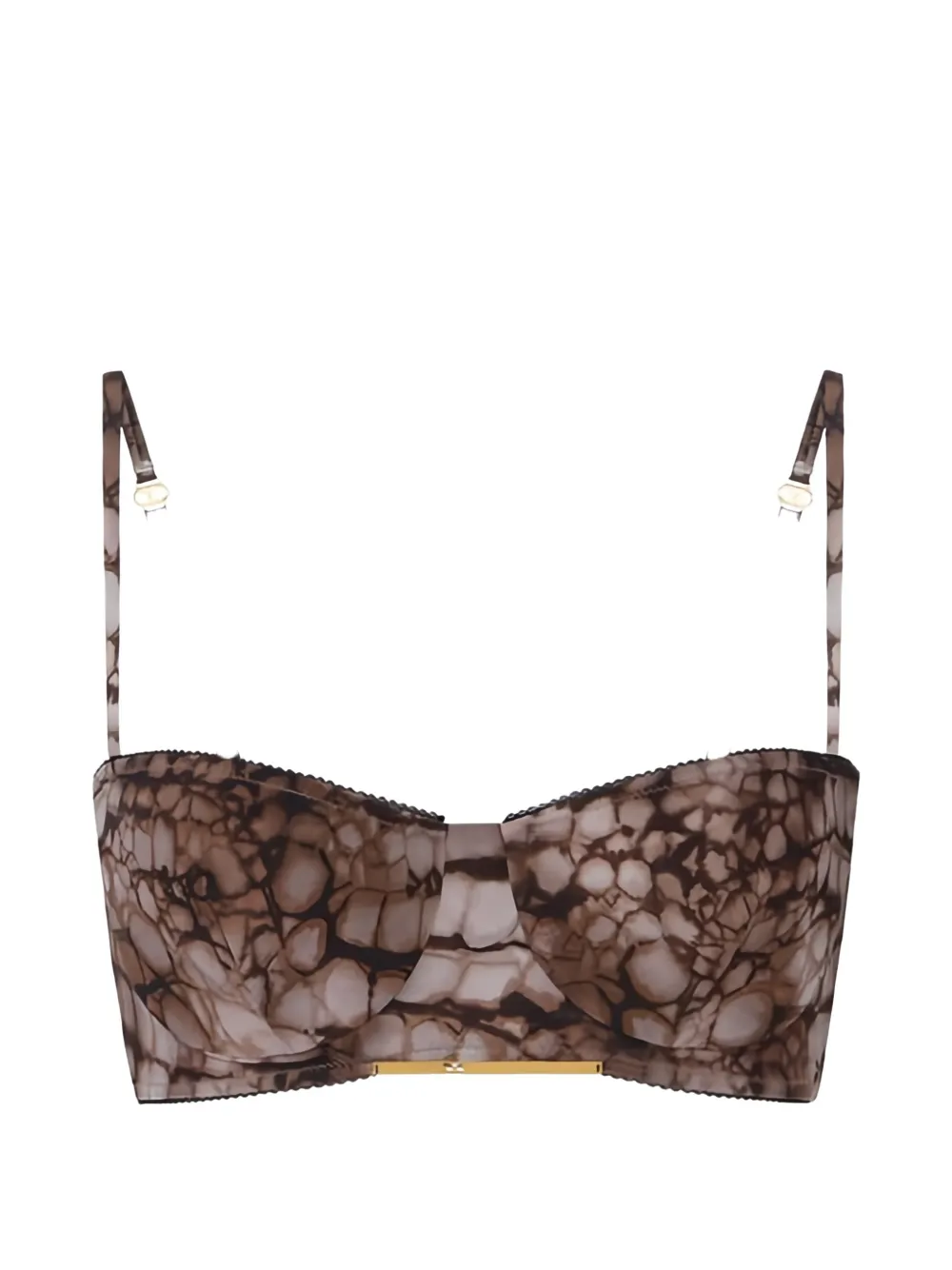 Elisabetta Franchi alligator-patterned bra - Marrone