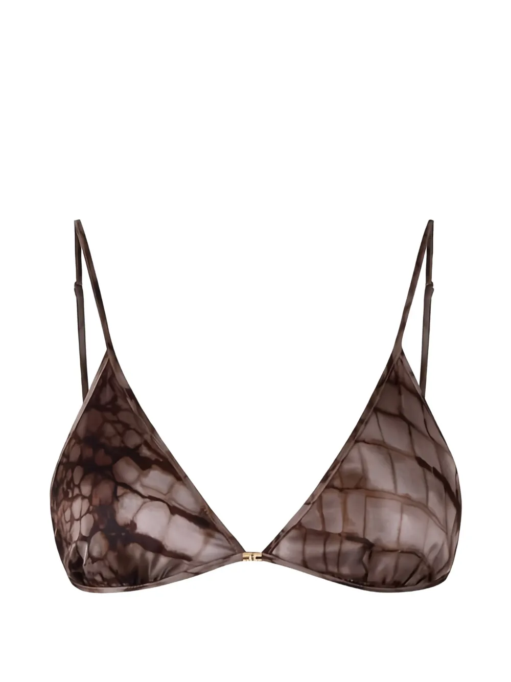 Elisabetta Franchi alligator-print bra - Marrone