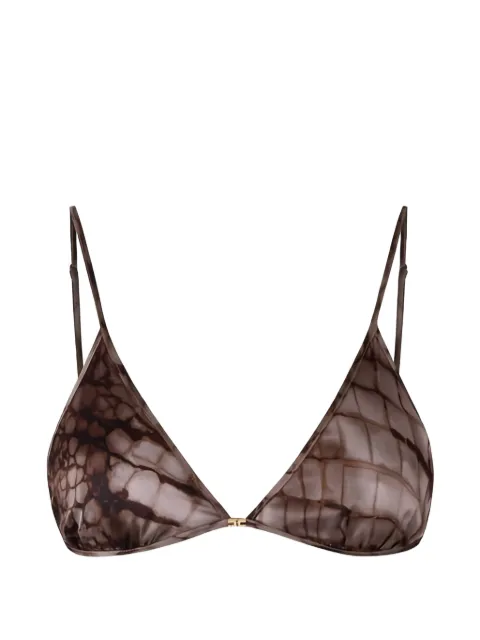 Elisabetta Franchi bra in satin fabric with alligator print