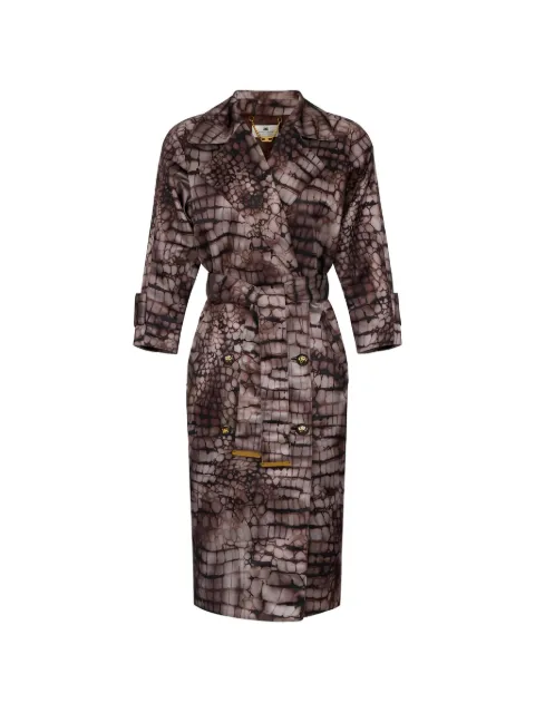 Elisabetta Franchi Alligator-print double-breasted trench coat