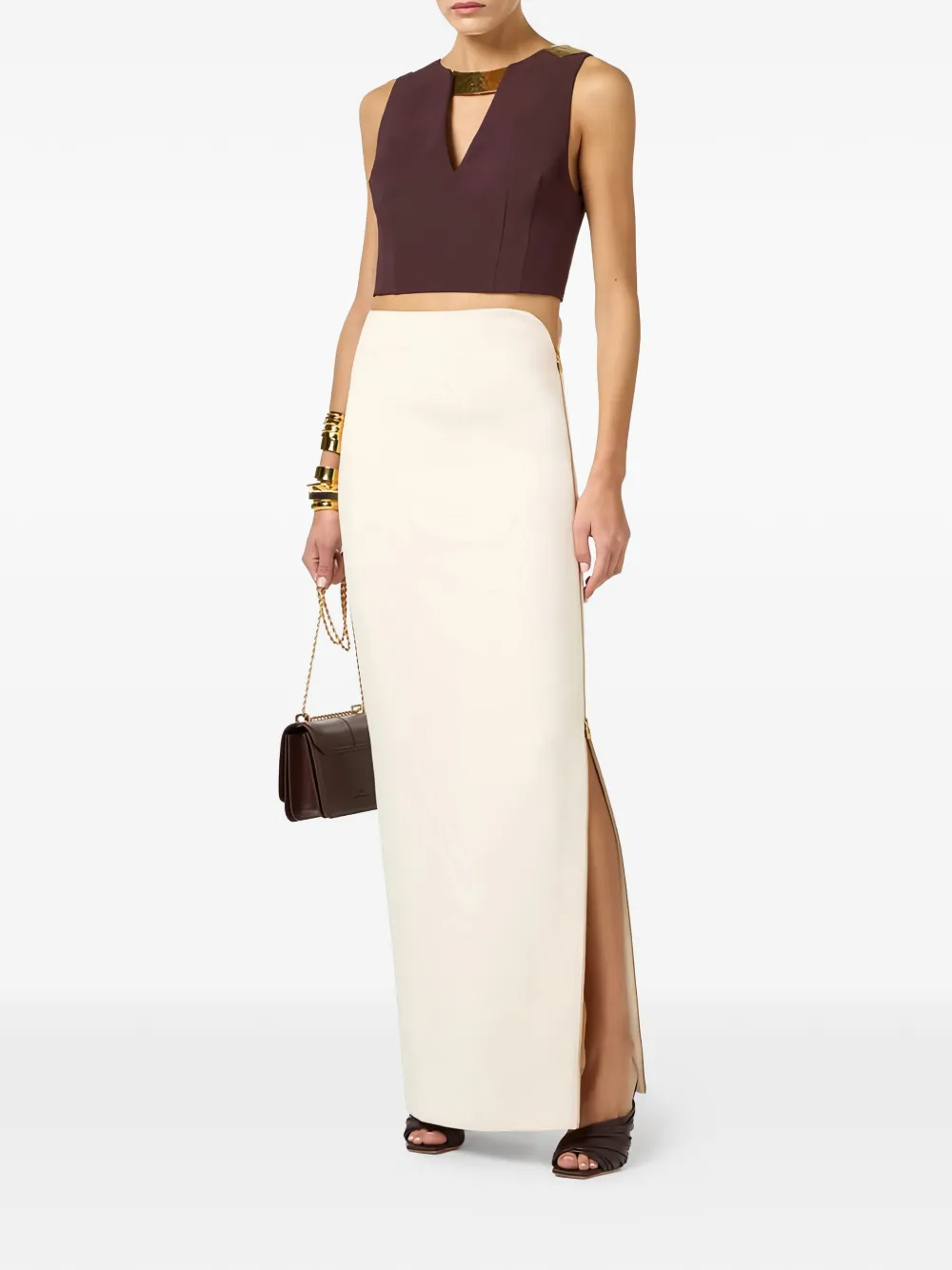  Elisabetta Franchi V-neck Top - Brown 