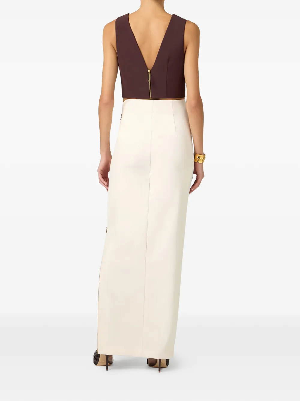  Elisabetta Franchi V-neck Top - Brown 