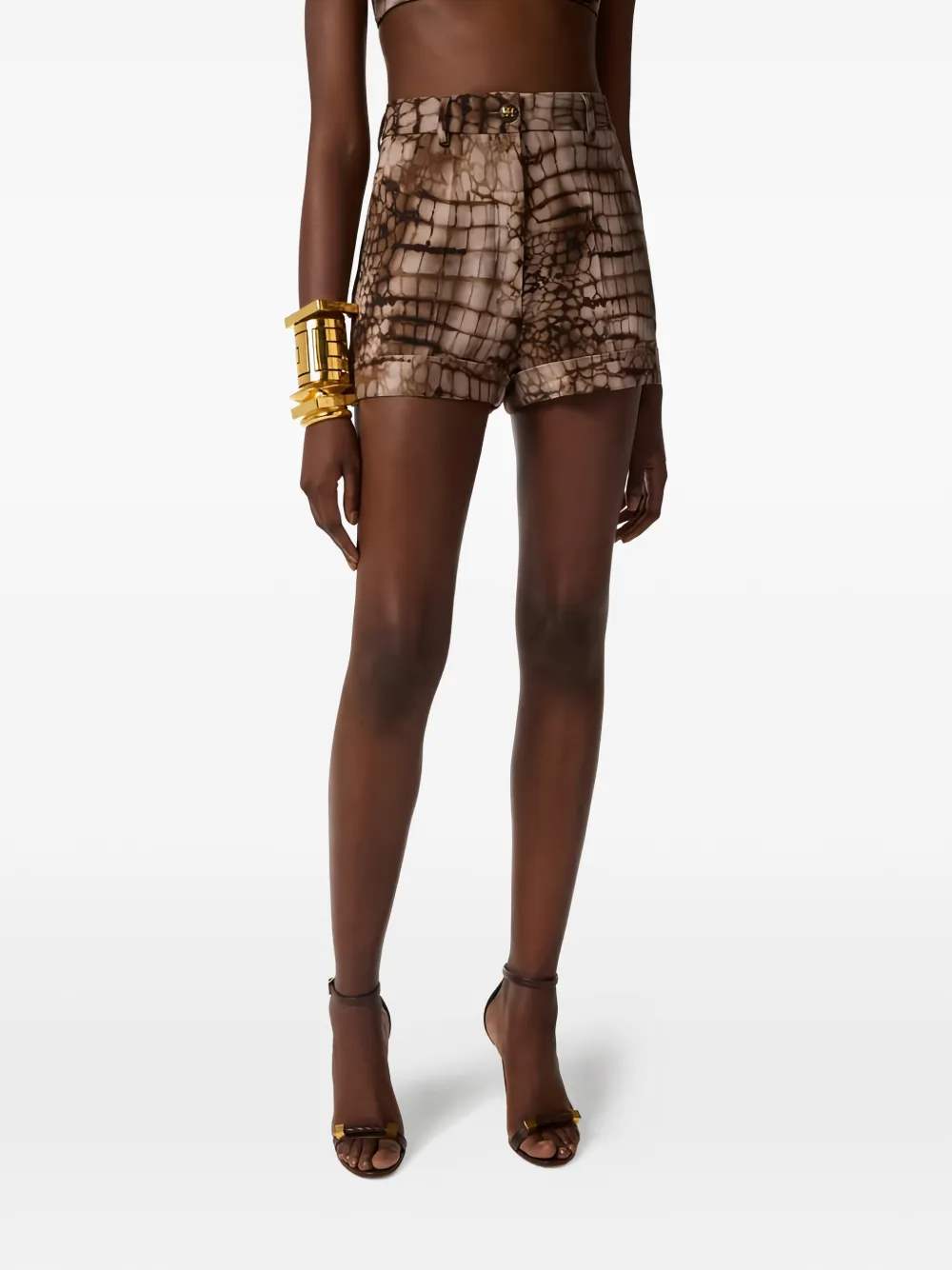 Elisabetta Franchi パターン ショートパンツ | ブラウン | FARFETCH JP