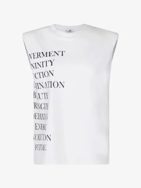 Elisabetta Franchi playera con letras estampadas
