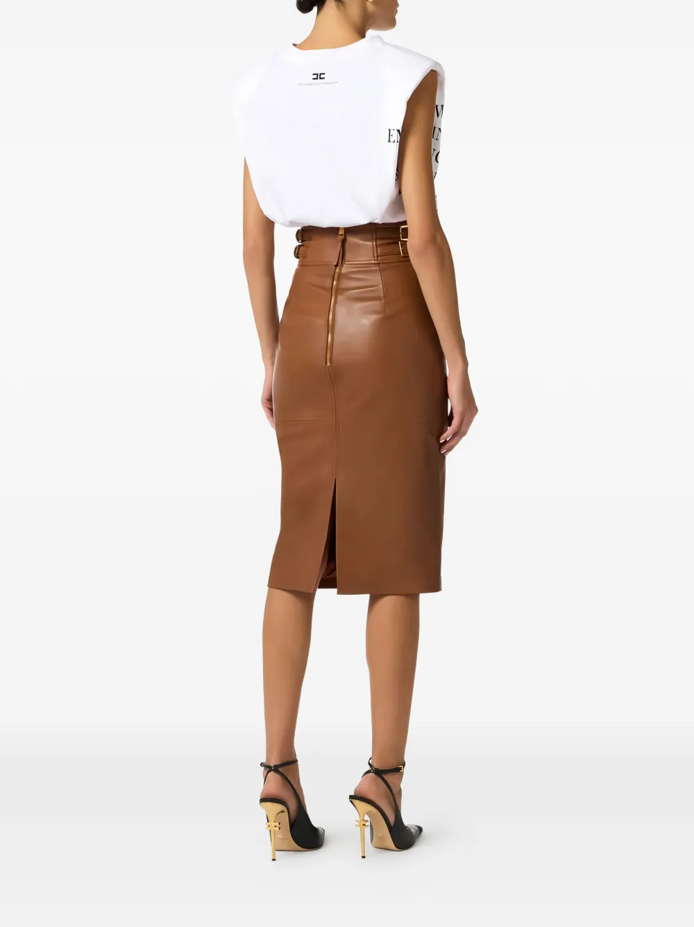 Elisabetta Franchi T-shirt met gestructureerde schouders Wit