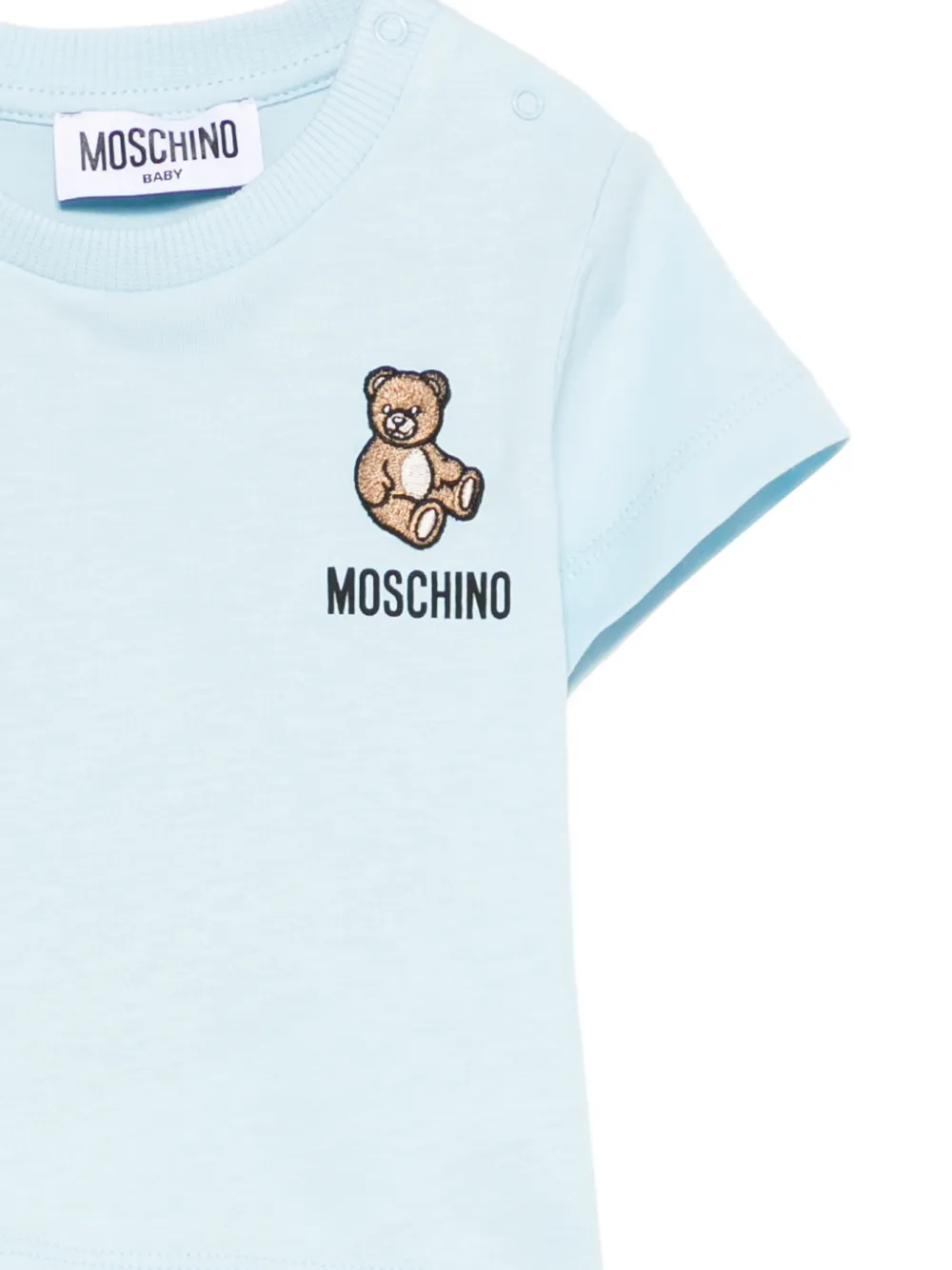 Moschino Kids T-shirt met beerapplicatie Blauw