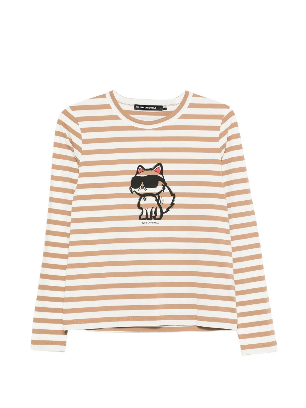 Karl Lagerfeld striped-detail long-sleeve top - Bianco