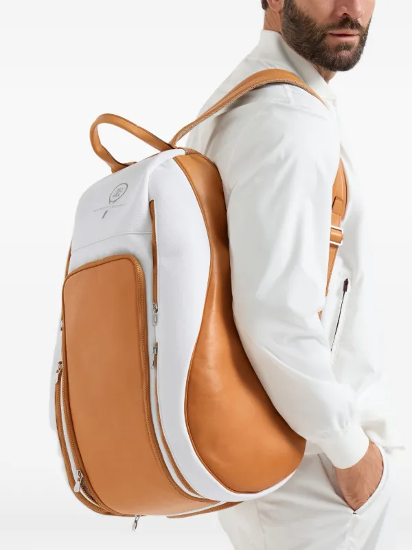 Brunello Cucinelli Zipped Padel Backpack | White | FARFETCH