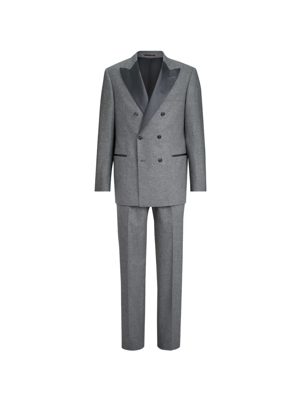Brunello Cucinelli peak lapel pleated tuxedo - Grigio