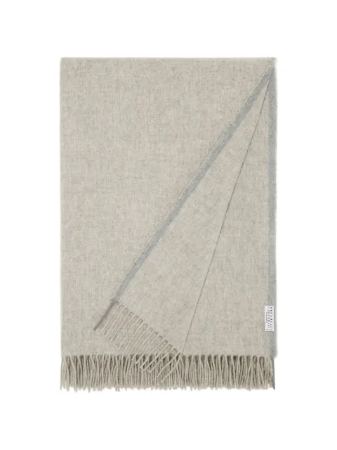 Brunello Cucinelli selvedge fringe cashmere soft furnishing