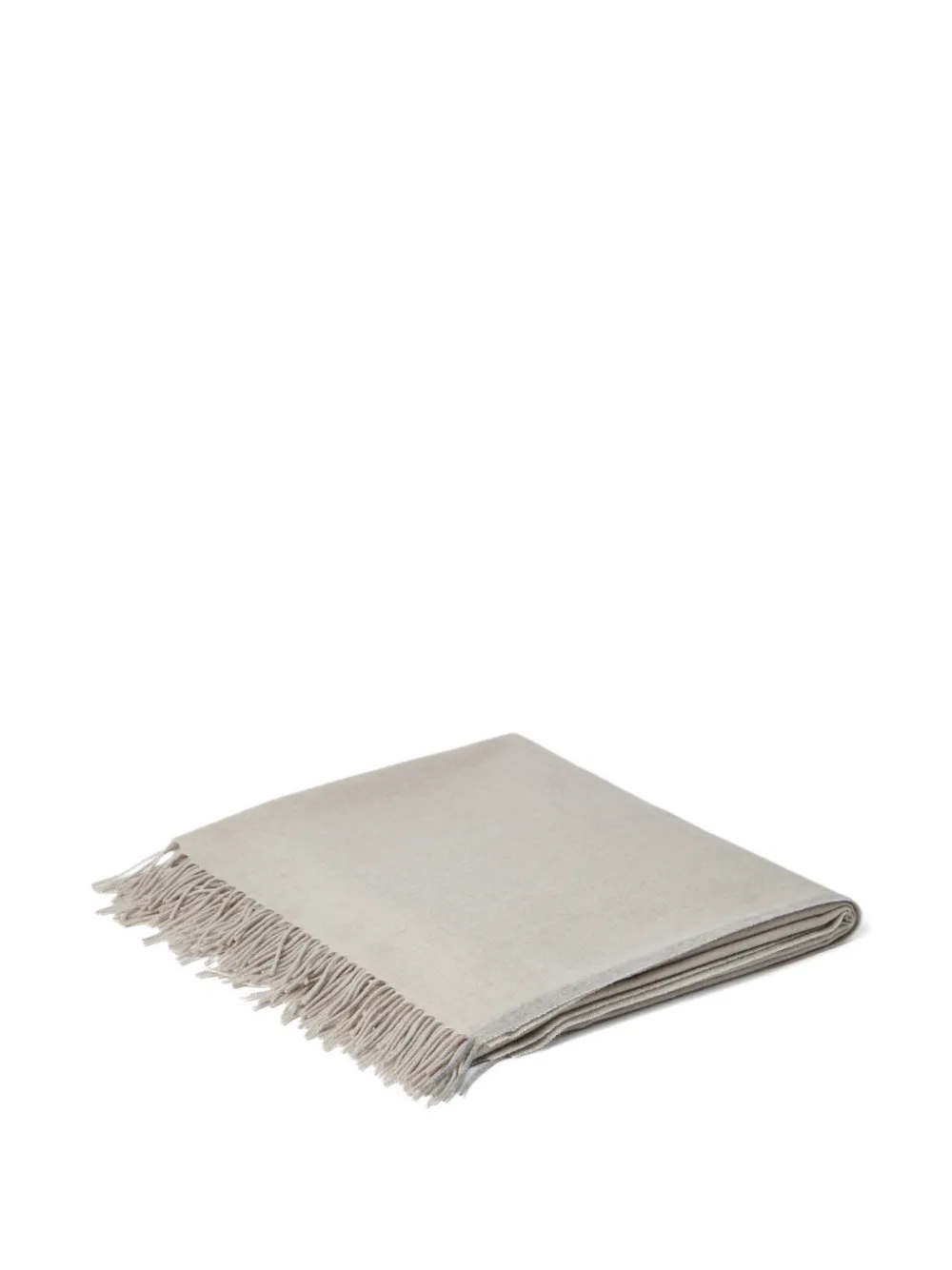 Brunello Cucinelli selvedge fringe cashmere soft furnishing - Beige