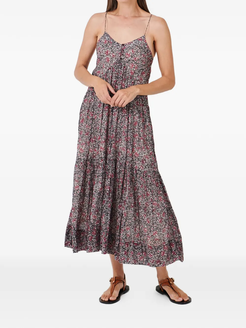 ISABEL MARANT floral-pattern sleeveless dress - Zwart