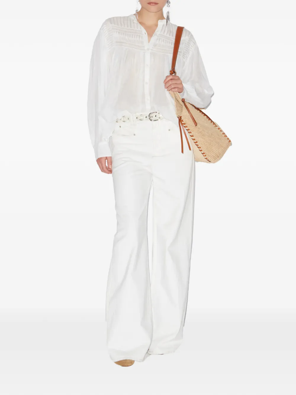 ISABEL MARANT smocked long-sleeve shirt - Wit