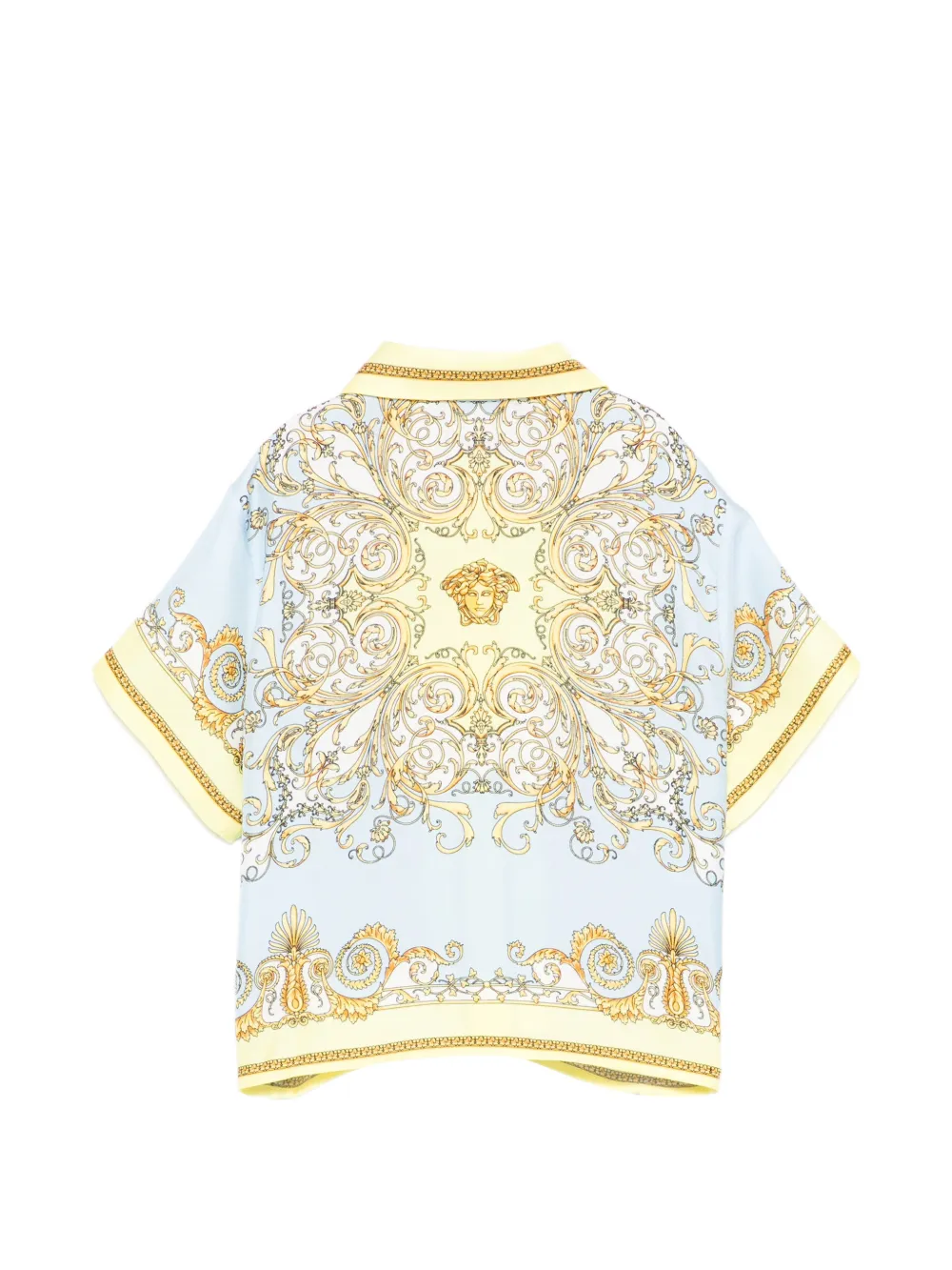 Versace Kids Shirt met barokprint Blauw