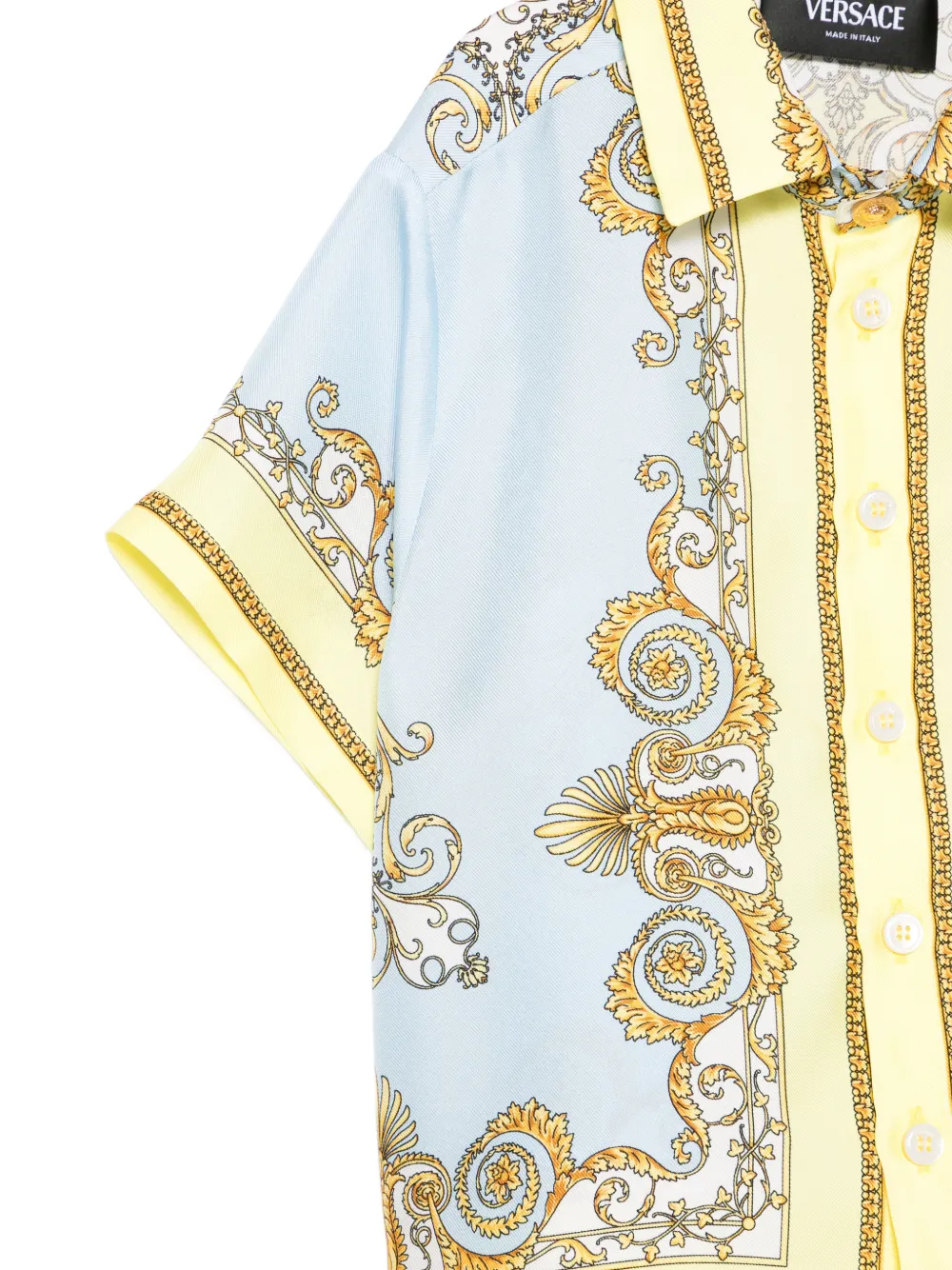Versace Kids Shirt met barokprint Blauw
