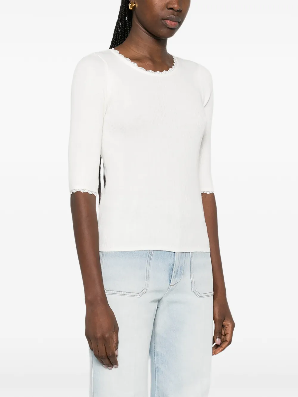  Philo-sofie Lace-trim Sweater - Neutrals 