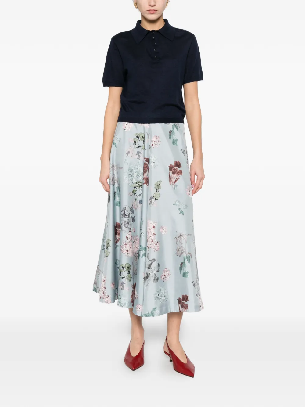  Altuzarra Floral Midi Skirt - Blue 