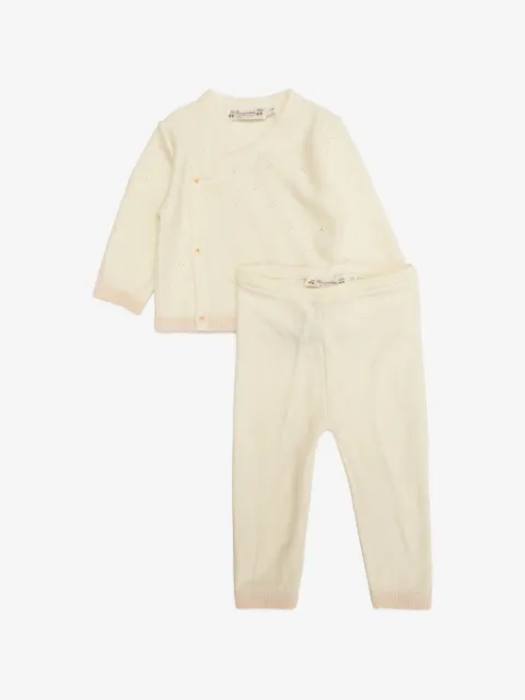 Bonpoint long-sleeve buttoned trousers set