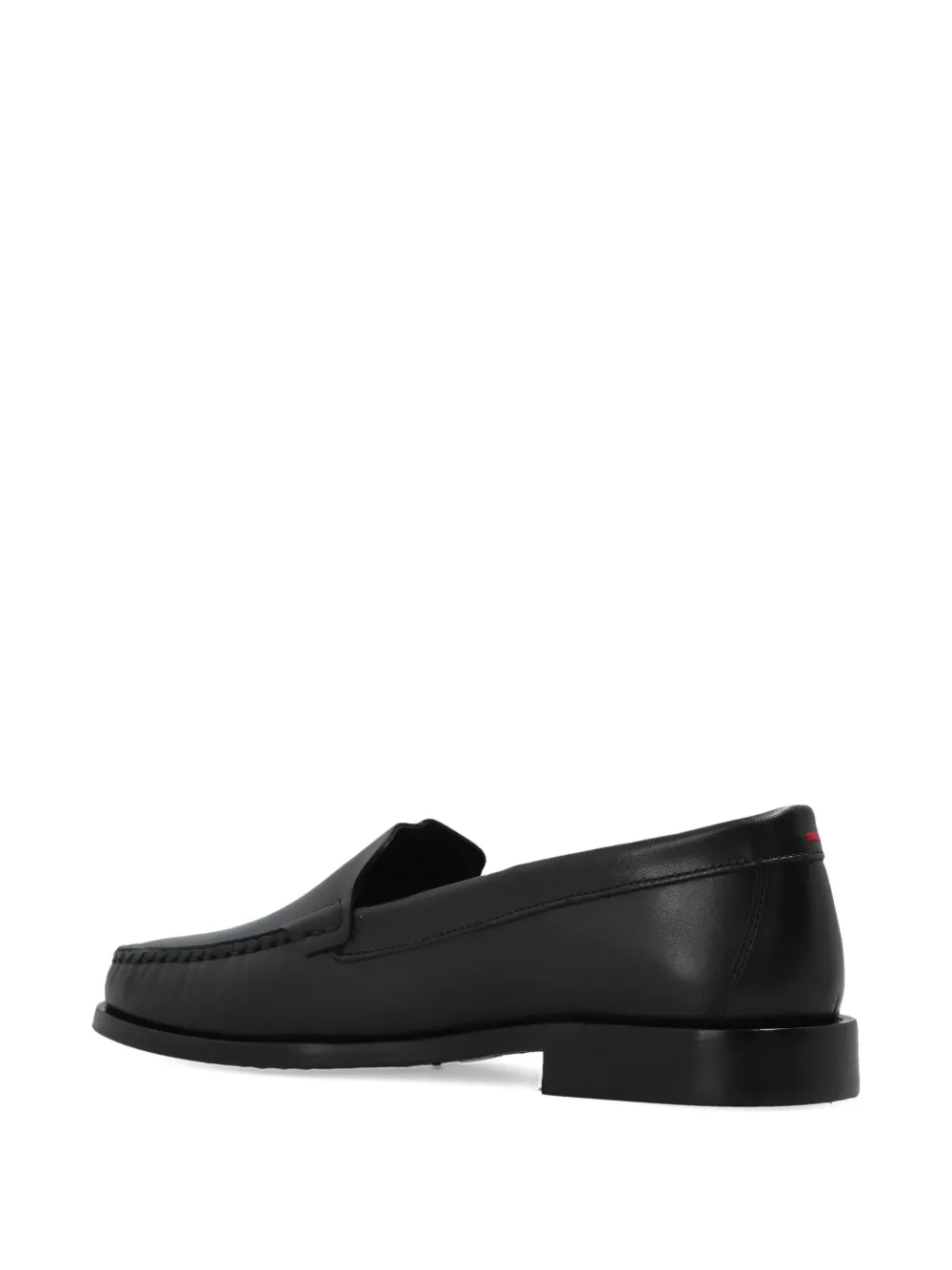Aeyde block-heel leather loafers Zwart
