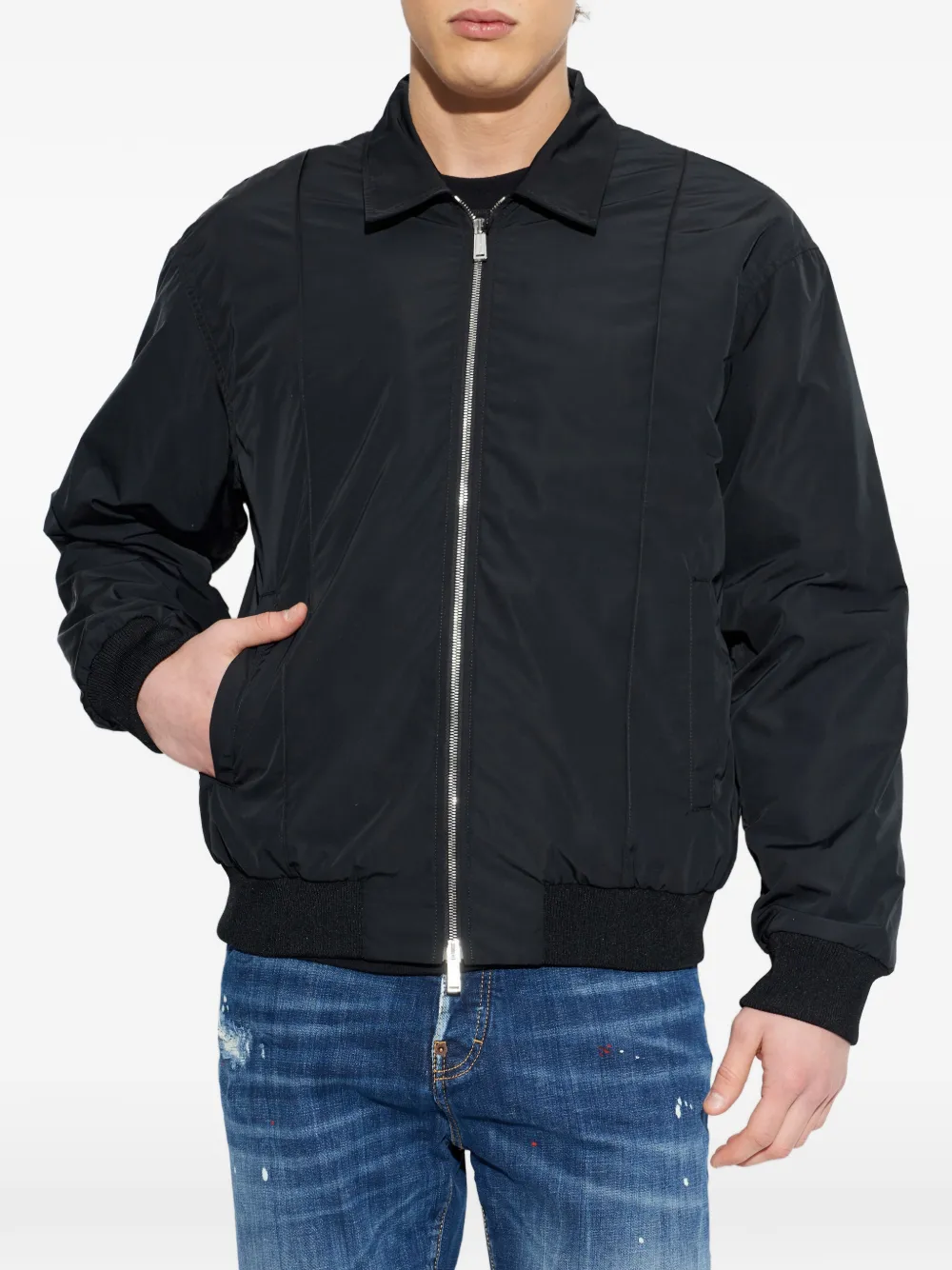DSQUARED2 Bomberjack met rits Zwart