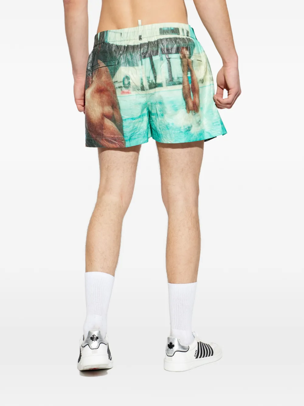  Dsquared2 X Tom Bianchi Graphic-print Swim Shorts - Blue 